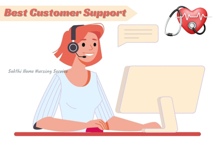 Friendly customer support representative from Sakthi Home Nursing Service in Coimbatore, providing top-notch assistance for healthcare services.