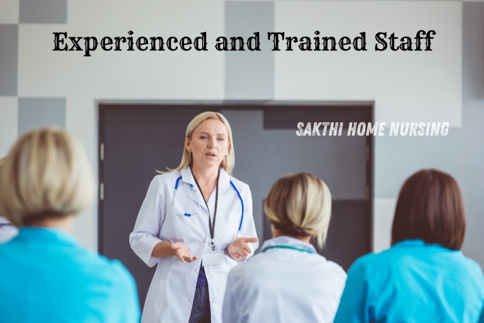 Experienced and trained medical staff at Sakthi Home Nursing Service in Coimbatore, ensuring high-quality home nursing care with a team of professional healthcare providers.