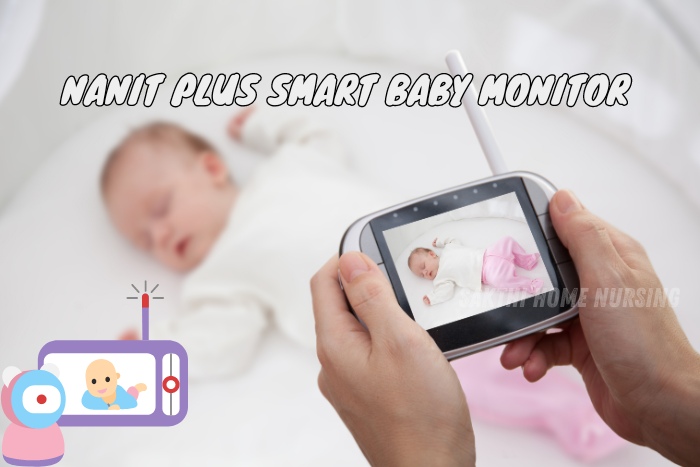 Monitoring a sleeping baby with the Nanit Plus Smart Baby Monitor, ensuring safety and peace of mind with the latest technology, supported by Sakthi Home Nursing Service in Coimbatore.