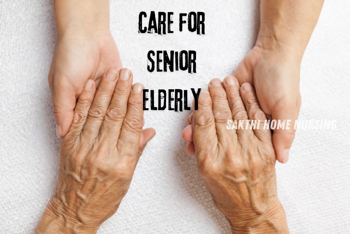 Sakthi Home Nursing Service in Coimbatore providing compassionate care for senior elderly individuals. Close-up of hands symbolizing support and assistance for the elderly through personalized home nursing services.