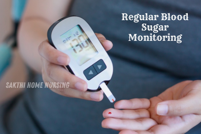 Close-up of a blood glucose test, emphasizing in-home diabetic care for effective health management